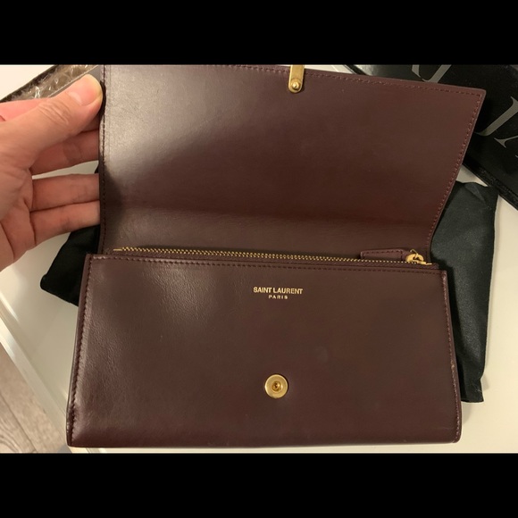 Saint Laurent wallet in Burgundy wine colour - Picture 4 of 6
